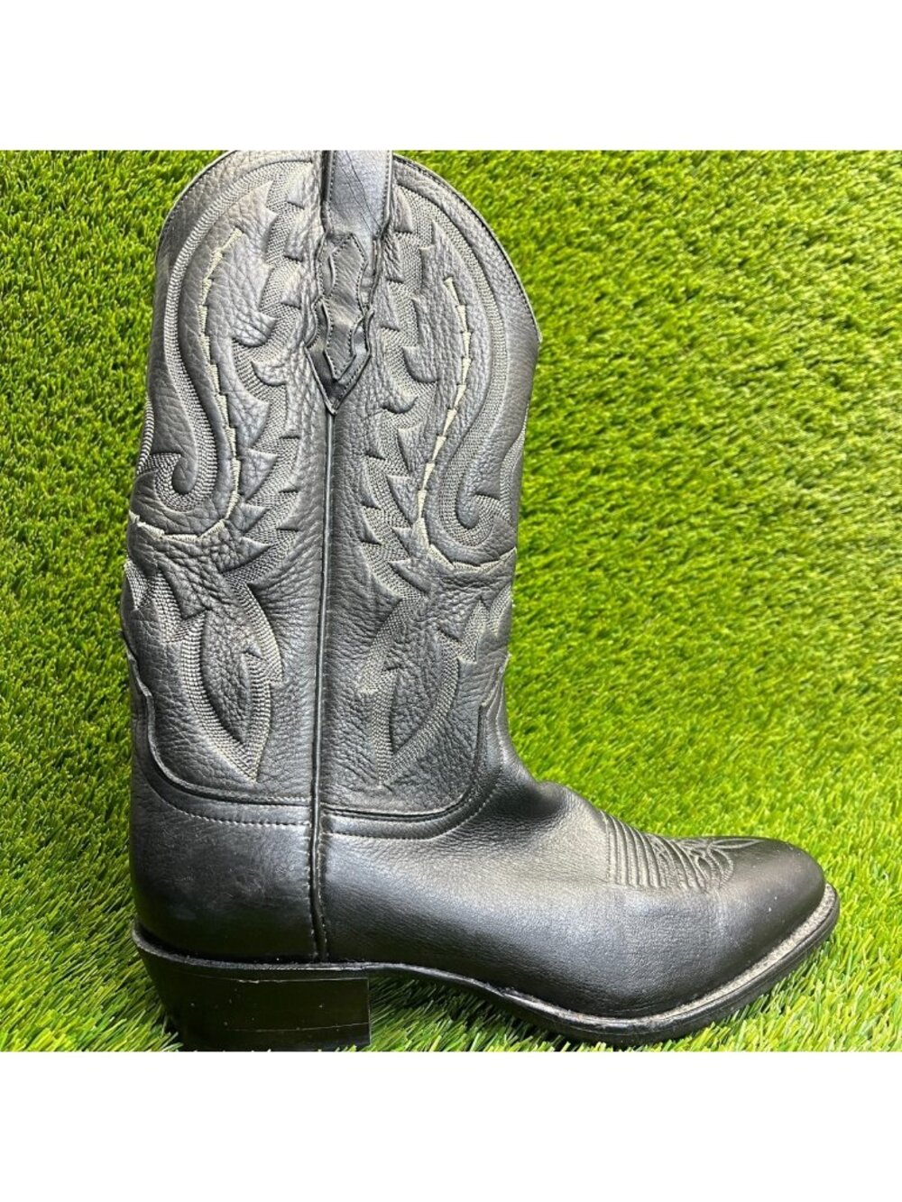 Ariat Mens Size 8.5 Black Classic Outdoor Pull On Leather Cowboy Western Boots